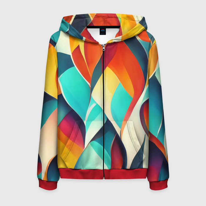 Мужская толстовка 3D на молнии Красивые многоцветные узоры фото