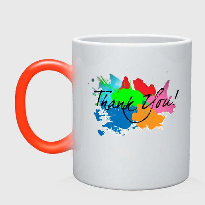 Кружка хамелеон Спасибо по английски фото