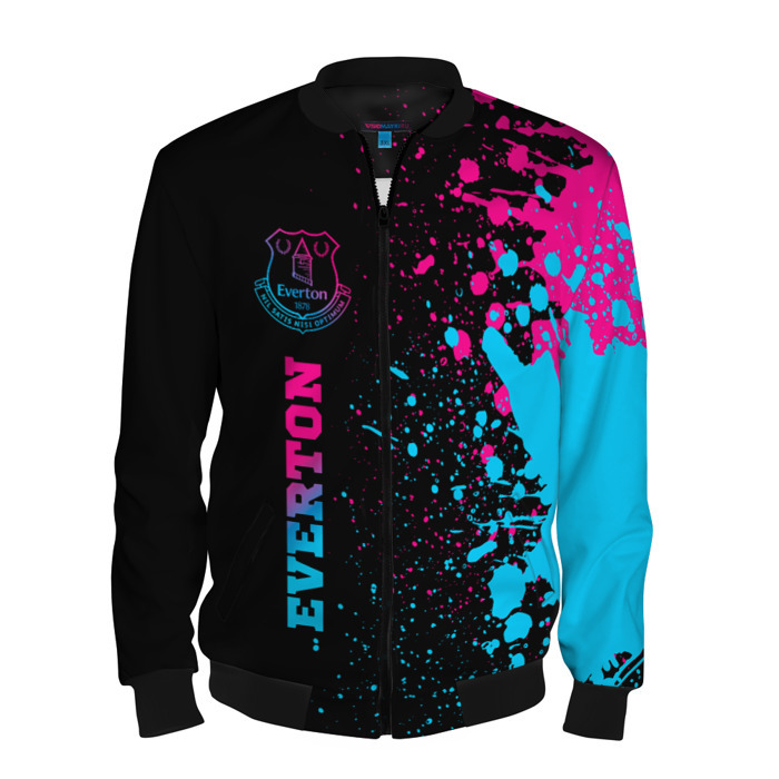 Мужской бомбер 3D Everton   neon gradient: по вертикали фото