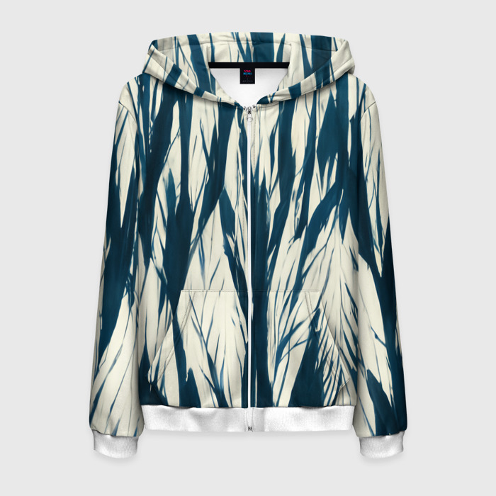 Мужская толстовка 3D на молнии Синие рваные полосы фото