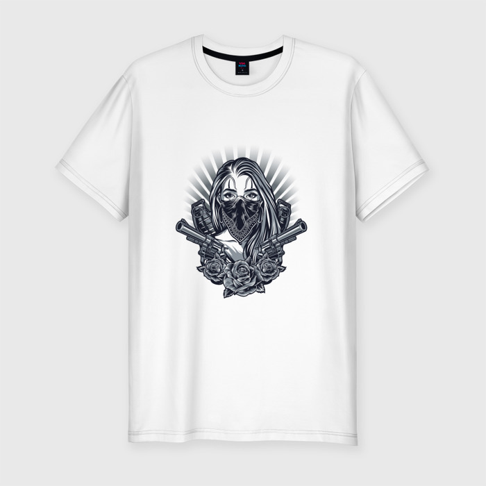 Мужская футболка хлопок Slim Vintage tatoo with girl фото