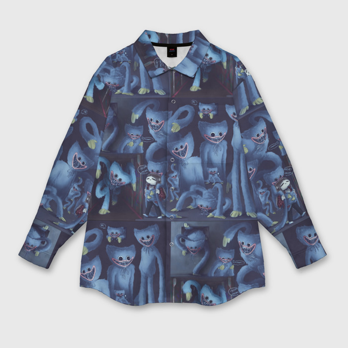 Мужская рубашка oversize 3D Хагги Вагги паттерн фото