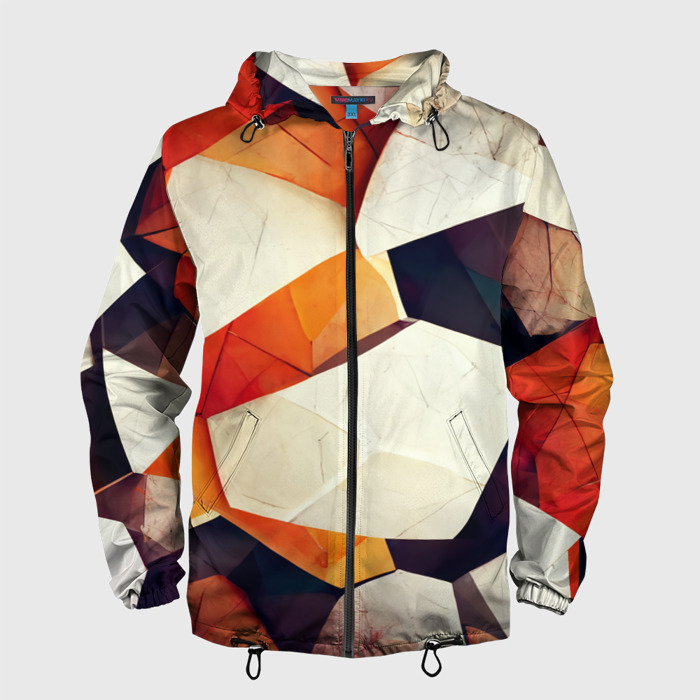 Мужская ветровка 3D Объёмная геометрическая абстракция фото