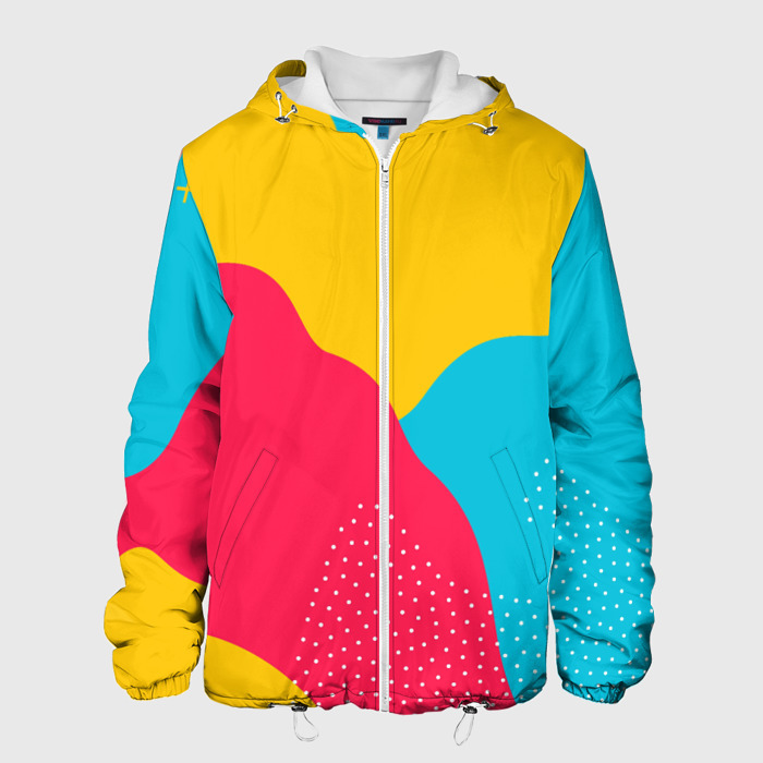 Мужская куртка 3D яркие кляксы   абстракция фото