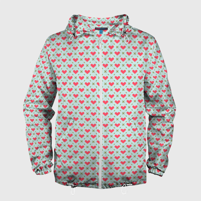 Мужская ветровка 3D Сердечки   абстракция минимализм фото