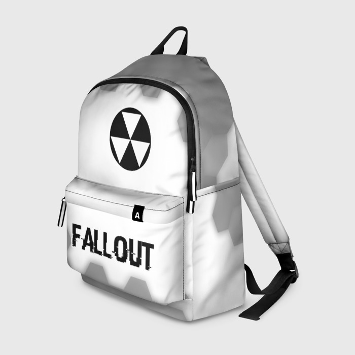 Рюкзак 3D Fallout glitch на светлом фоне: символ, надпись фото