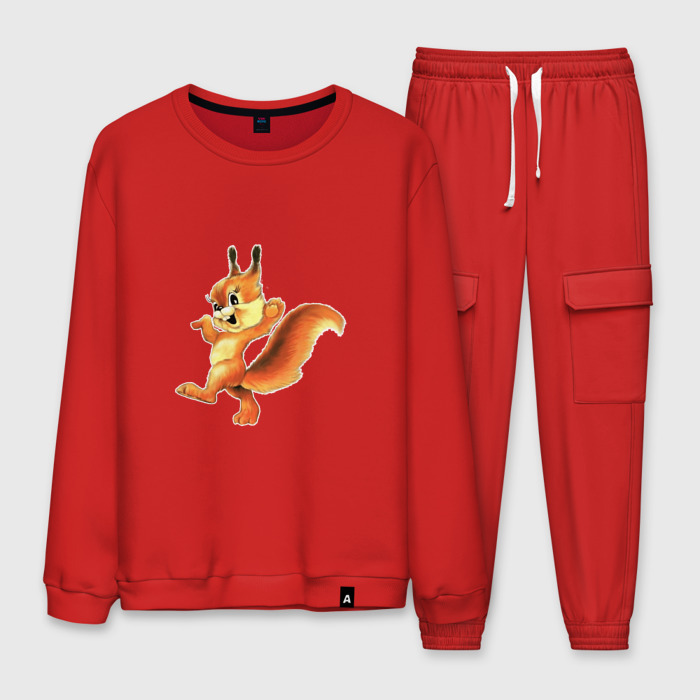 Мужской костюм хлопок Белка шагает и улыбается фото