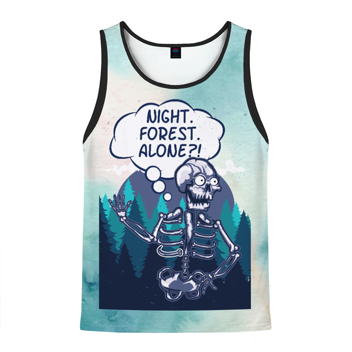 Мужская майка 3D Скелет в лесу фото