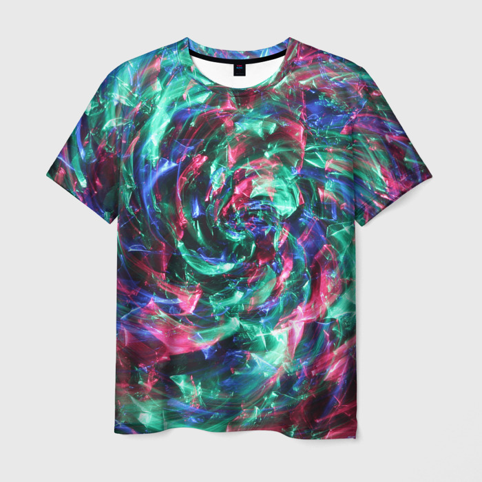 Мужская футболка 3D Цветной круговорот фото