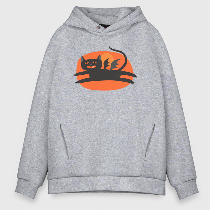 Мужское худи Oversize хлопок Кошечка с крыльями фото