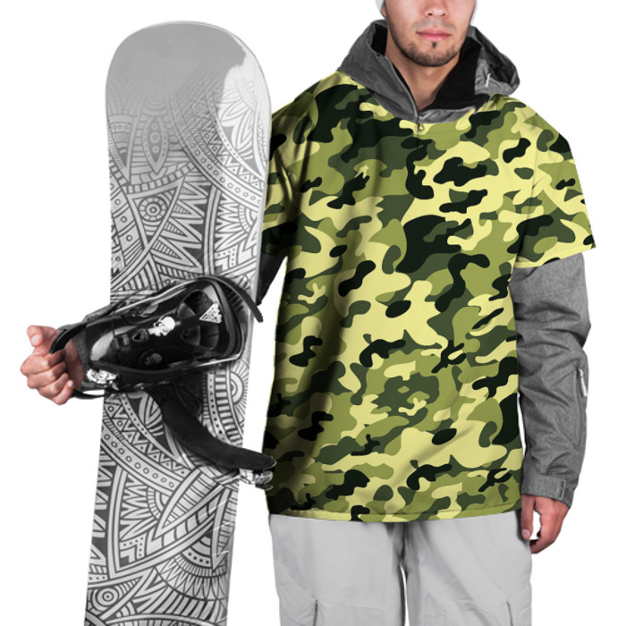 Накидка на куртку 3D Камуфляж Зеленые листья фото