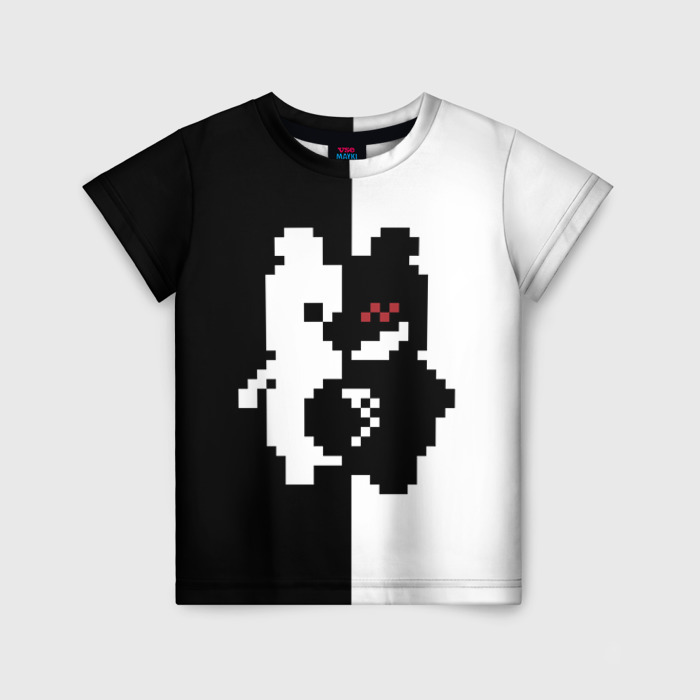 Детская футболка 3D Monokuma pixel фото