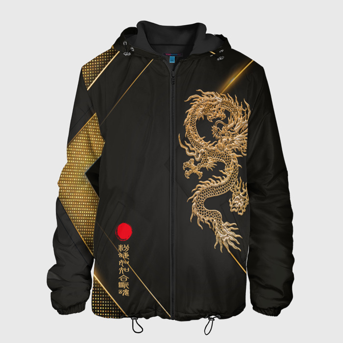 Мужская куртка 3D Golden Dragon фото