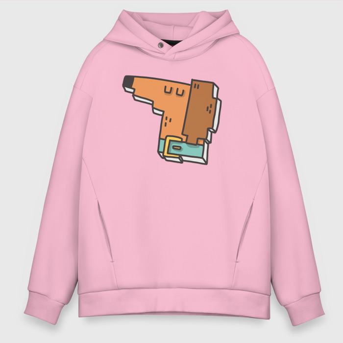 Мужское худи Oversize хлопок Квадратная картонная собака фото