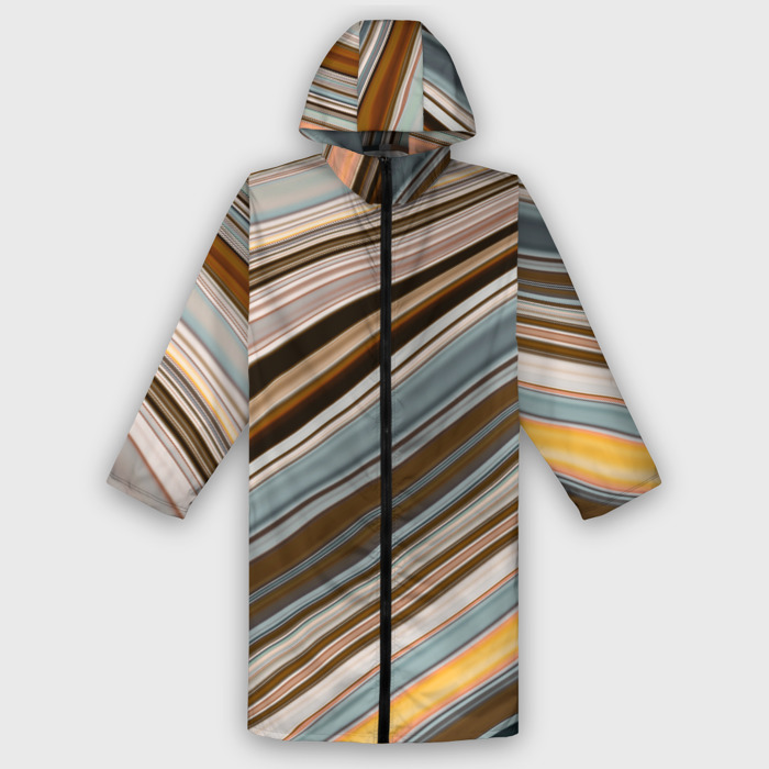 Дождевик унисекс 3D Colored wavy lines фото