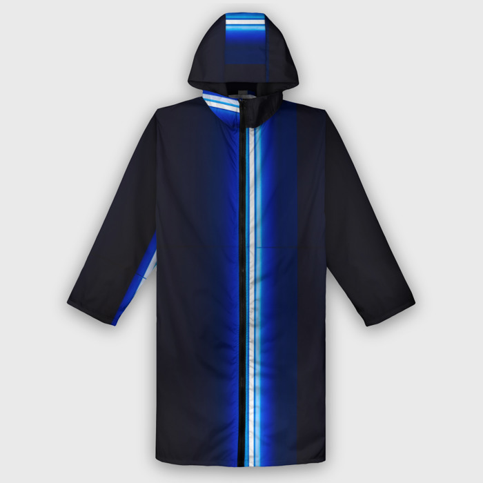 Дождевик унисекс 3D Неоновое синее свечение фото