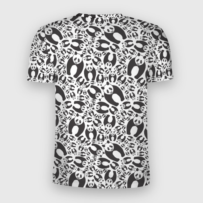 Мужская футболка 3D Slim Медвежонок панда фото