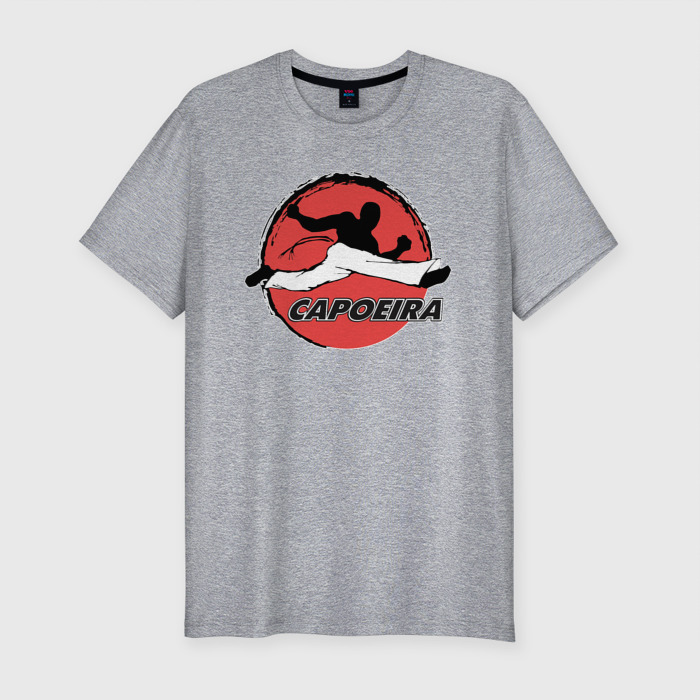 Мужская футболка хлопок Slim Capoeira   fighter jump фото