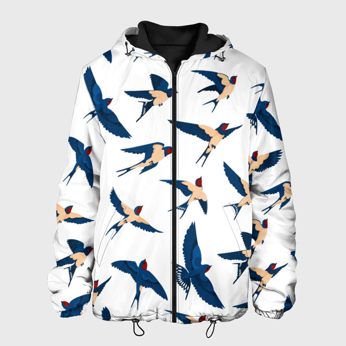 Мужская куртка 3D Ласточки парят в небе фото