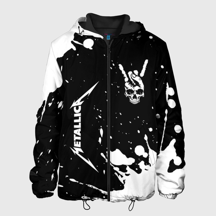 Мужская куртка 3D Metallica и рок символ на темном фоне фото