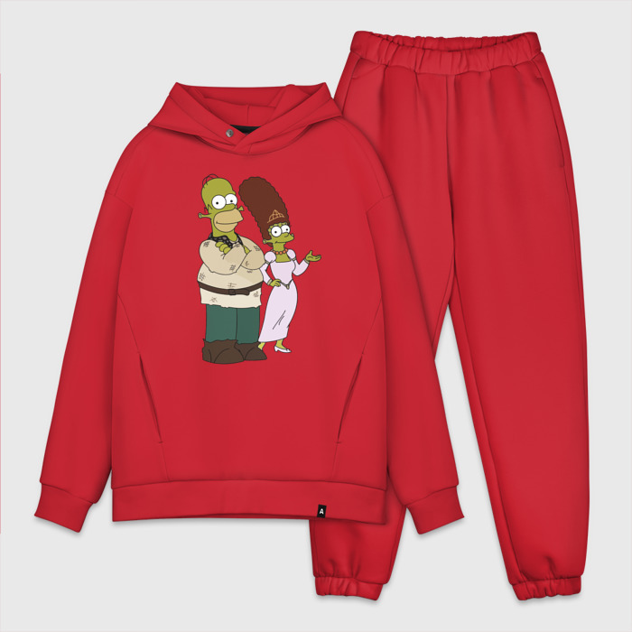 Мужской костюм хлопок OVERSIZE Homer and Marge in Shrek style фото