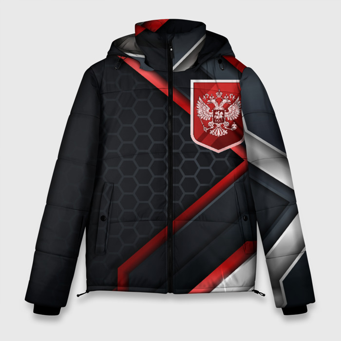 Мужская зимняя куртка 3D Герб России   объемные пластины на фоне фото