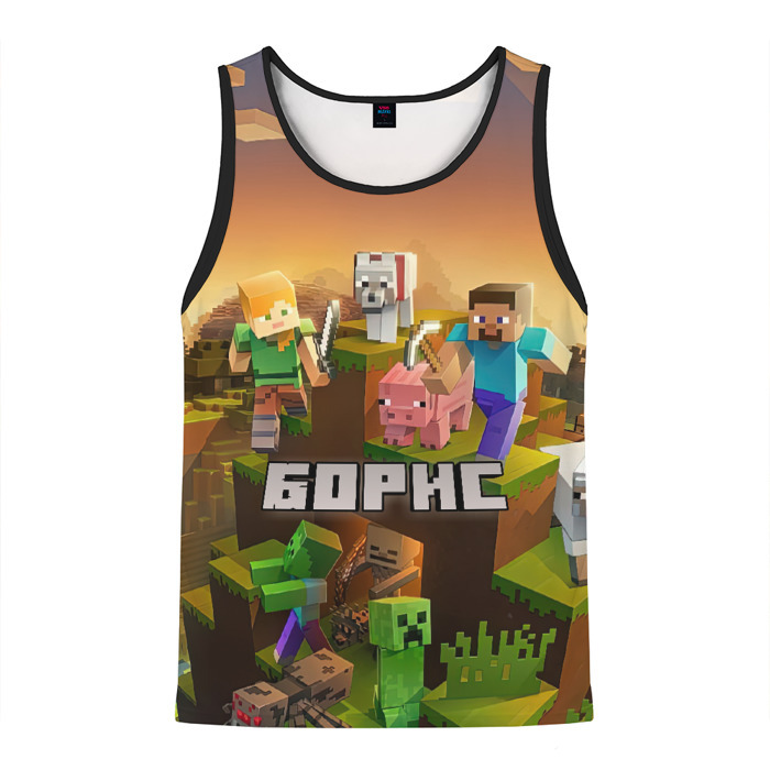 Мужская майка 3D Борис Minecaft фото