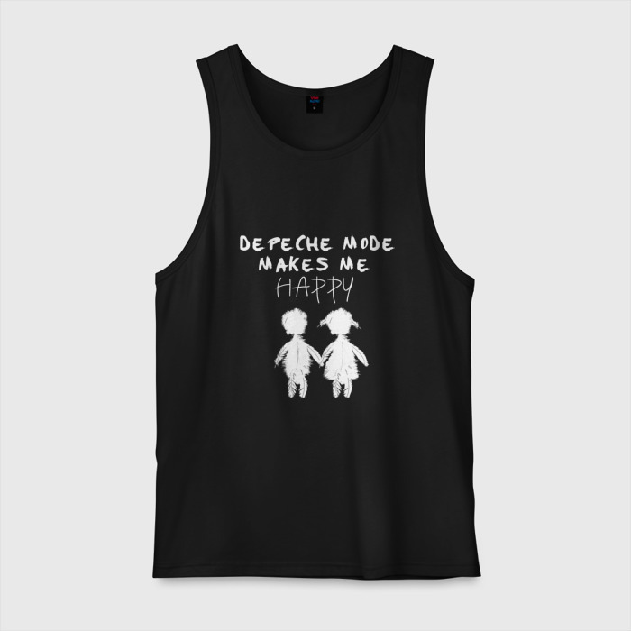 Мужская майка хлопок Depeche mode makes me happy фото