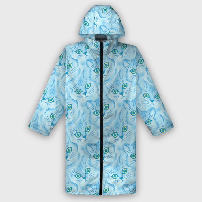 Дождевик унисекс 3D Взгляд голубой кошки фото