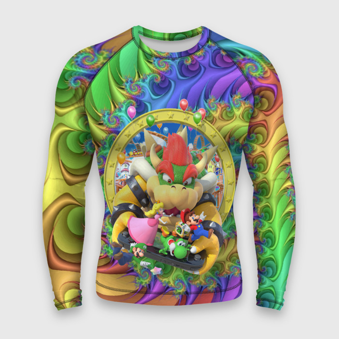 Мужской рашгард 3D Mario Party   Team of heroes фото