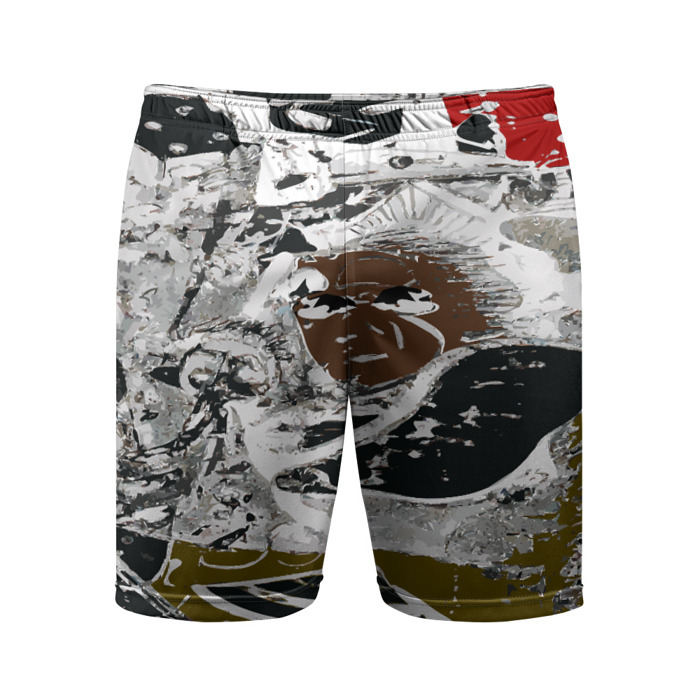 Мужские шорты спортивные Абстракция мазки цветной краски графика фото