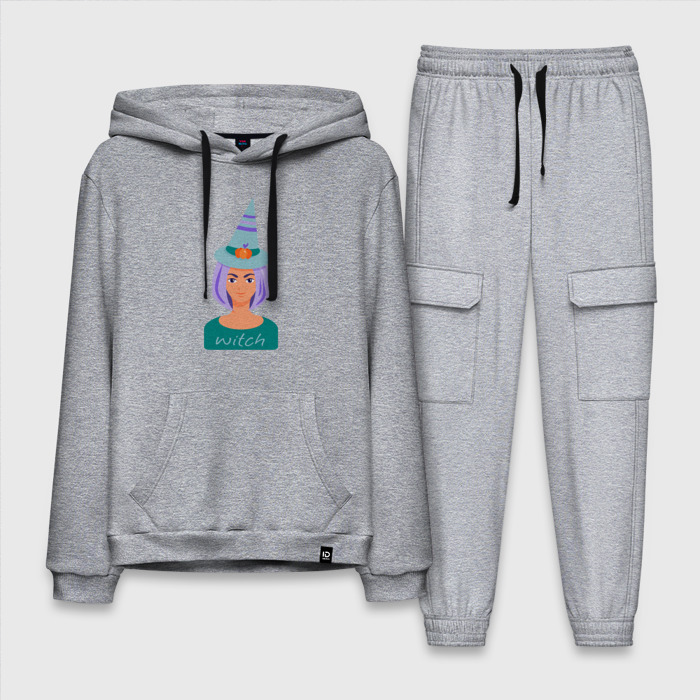 Мужской костюм хлопок с толстовкой Ведьмочка на Хэллоуин фото