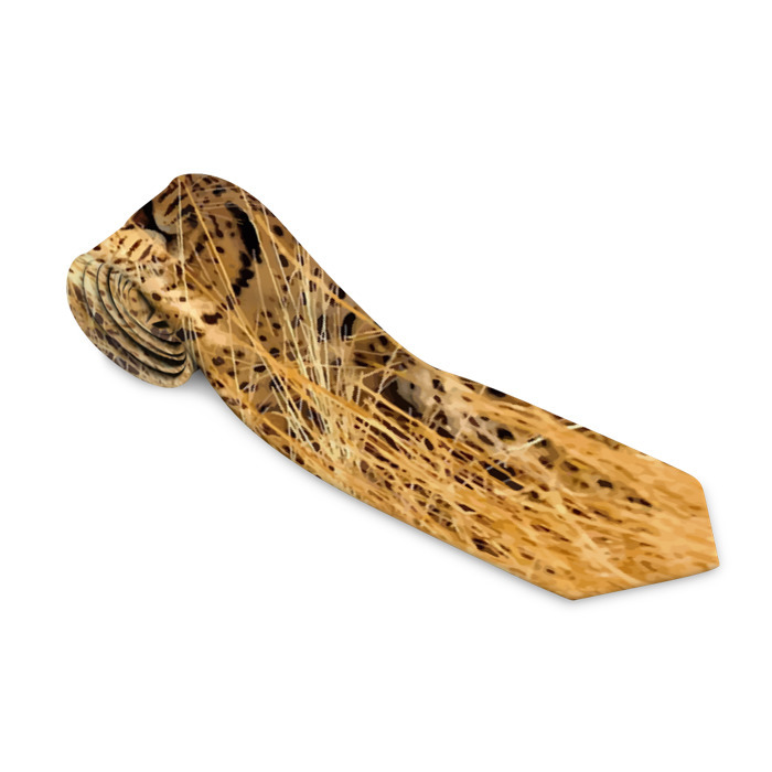 Галстук 3D Леопард замаскировался в сухой траве фото