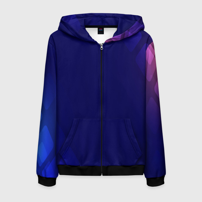 Мужская толстовка 3D на молнии Темно синий фон фото