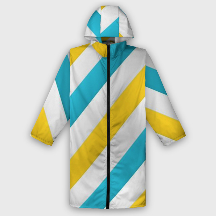 Дождевик унисекс 3D Желтые и синие полосы фото
