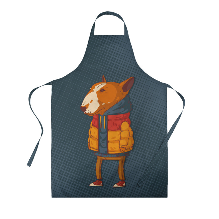 Фартук 3D Бультерьер в модной куртке фото