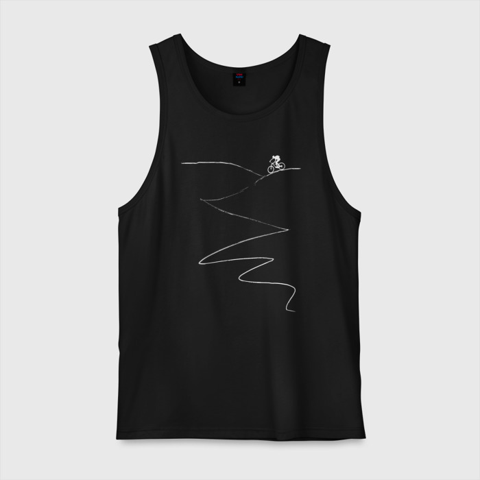 Мужская майка хлопок Велосипед в горах фото