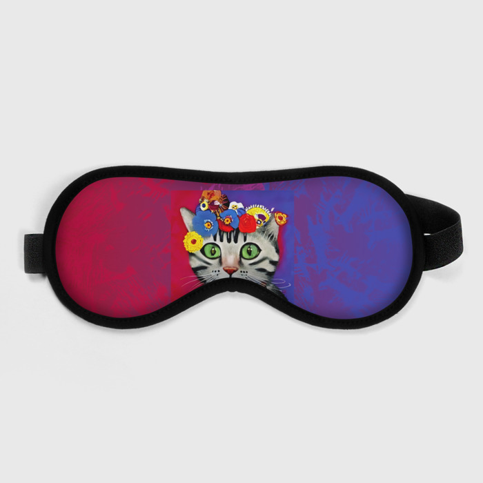 Маска для сна 3D Кошка Фриды Кало из нейросети фото