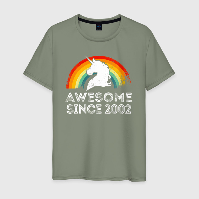 Мужская футболка хлопок Потрясающий единорог с 2002 фото