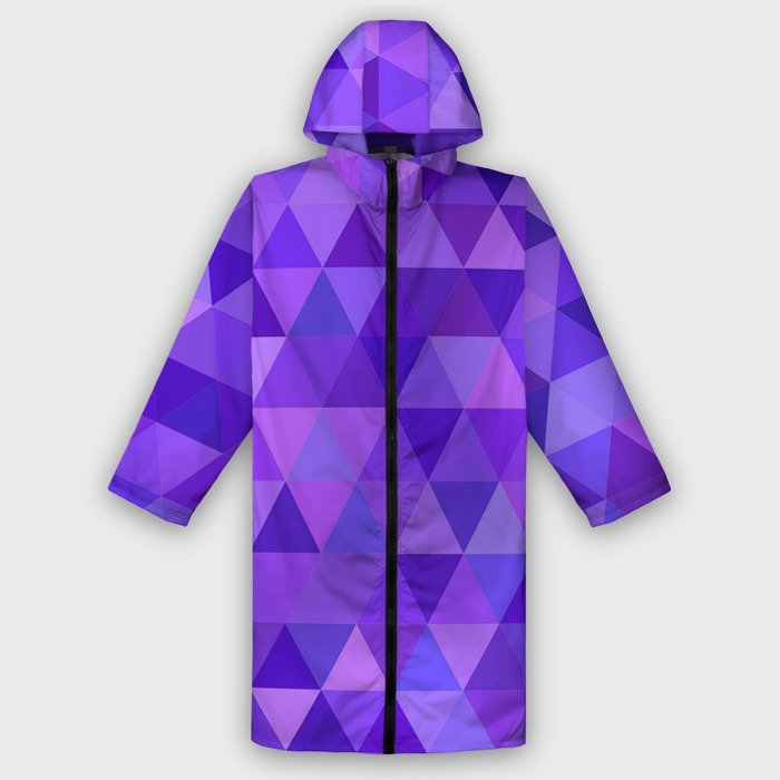 Дождевик унисекс 3D Фиолетовые фигуры фото