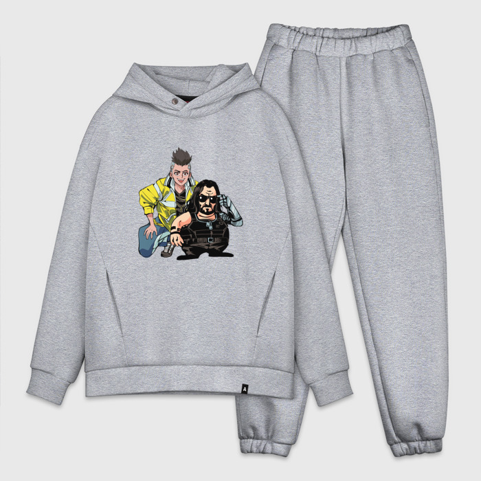 Мужской костюм хлопок OVERSIZE Дэвид и Сильверхенд   Киберпанк фото