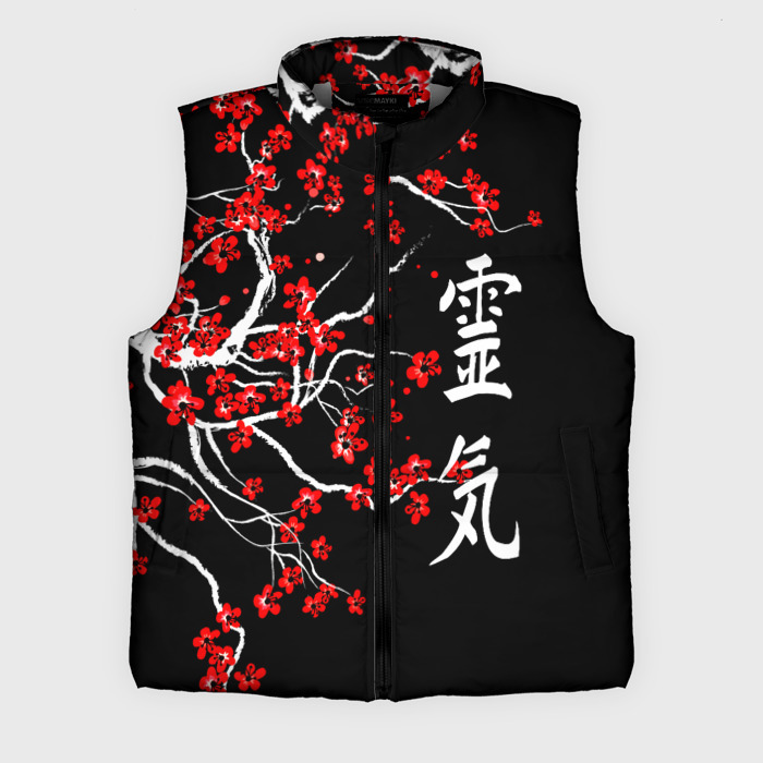 Мужской жилет утепленный 3D Сакура в цвету фото