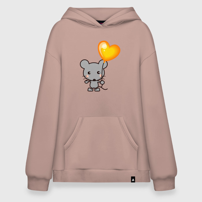 Худи SuperOversize хлопок Мышонок с шариком фото