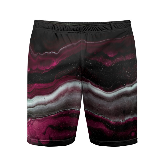 Мужские шорты спортивные Розовые и белые волны песка в абстракции фото