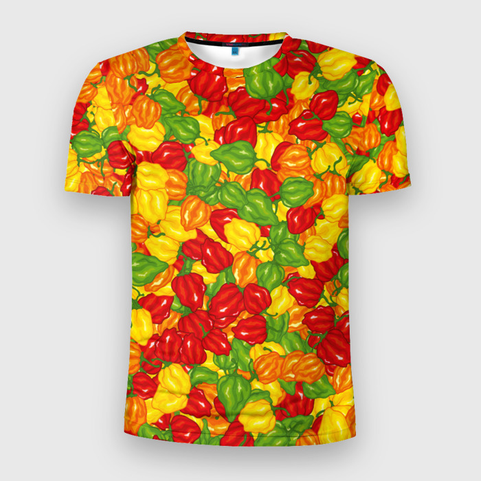 Мужская футболка 3D Slim Острый перц Хабанеро фото