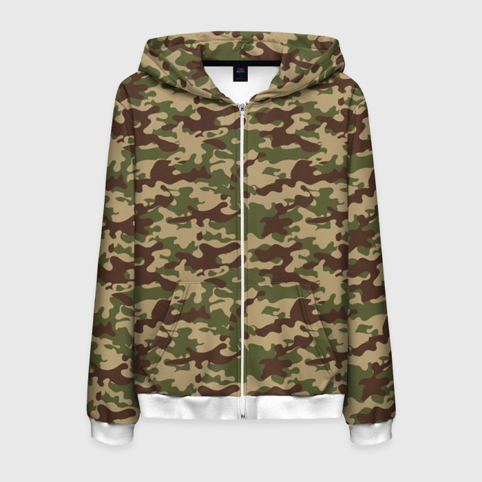 Мужская толстовка 3D на молнии Камуфляж ВСР 98 Флора фото
