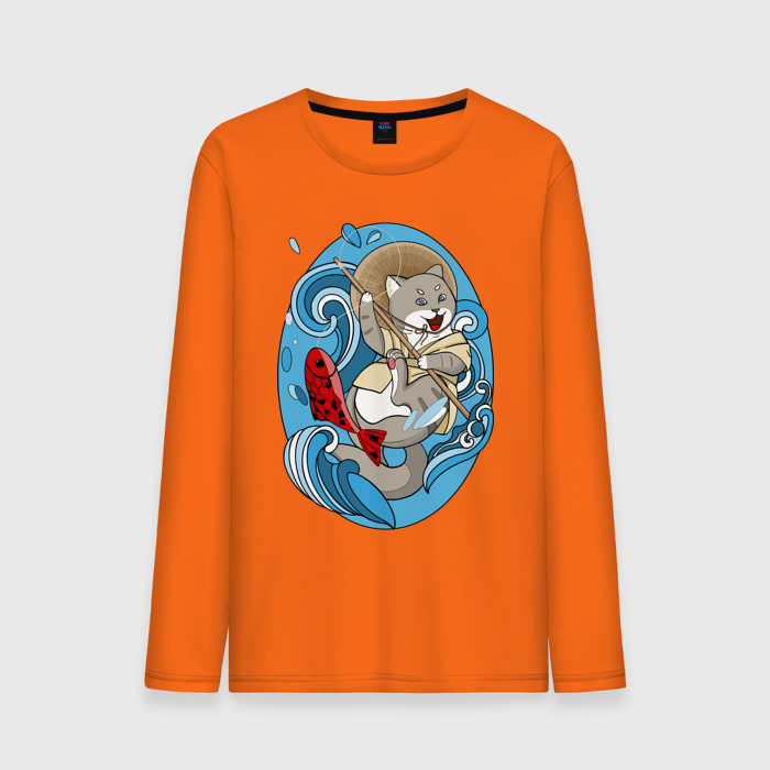 Мужской лонгслив хлопок рыбак фото