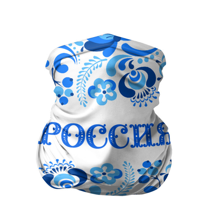 Бандана-труба 3D РОССИЯ голубой узор фото
