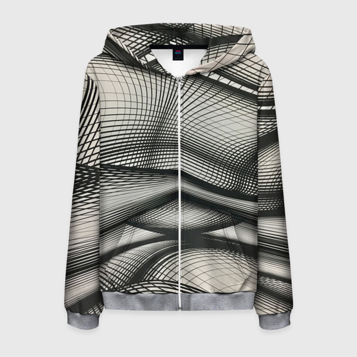 Мужская толстовка 3D на молнии Переплетение сетей фото
