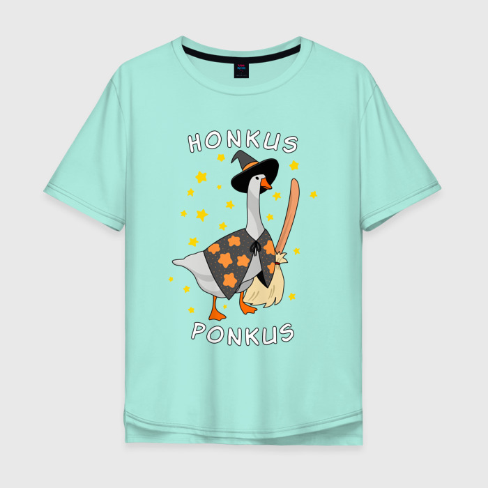 Мужская футболка хлопок Oversize Гусь волшебник фото